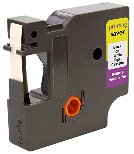 Printing Saver 2x 40913 S0720680 Schwarz auf Weiß 9 mm x 7 m Schriftbandkassetten kompatibel mit LabelManager LM 100 160 200 210D 280 360D 420P 500TS PnP LabelWriter 450 Duo Etikettendrucker von Printing Saver