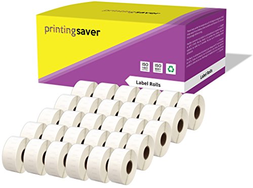 Printing Saver 30x 11355 19 x 51 mm Vielzwecketiketten (500 Stück/Rolle) kompatibel für LabelWriter 310 320 330 4XL 400 450 Turbo/Twin Turbo/Duo & Seiko SLP Etikettendrucker von Printing Saver