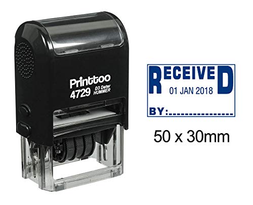 Printtoo Self Inking Received By Text Date With Sign Space Office Stationery Dater Rubber Stamp-Blue Printtoo Self Inking Received By Text Date With Sign Space Office Stationery Dater Rubber Stamp-Blue von Printtoo