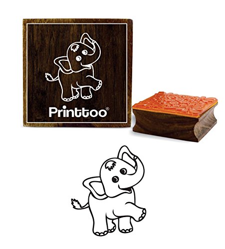 Printtoo Square Holz Stempel Elefant Muster Handwerk Textile Brown Briefmarken-4 x 4 Zoll Printtoo Square Holz Stempel Elefant Muster Handwerk Textile Brown Briefmarken-4 x 4 Zoll von Printtoo