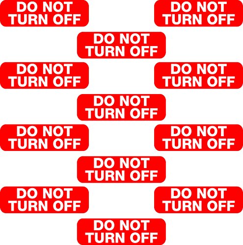 Steckdosen-Aufkleber mit Aufschrift „Do Not Turn Off“, Vinyl, 12 Stück Steckdosen-Aufkleber mit Aufschrift „Do Not Turn Off“, Vinyl, 12 Stück von Printwhizz Ltd