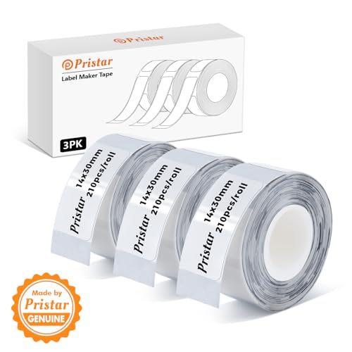 Pristar P15 Etiketten, 3 Rollen 14mm * 30mm Selbstklebendes Thermoband Etiketten, Kompatibel mit P15 Etikettendrucker, Transparent, 210 Etiketten/Rolle von Pristar