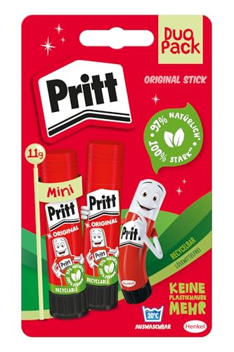 Pritt 1504209 Klebestift, sicherer und kinderfreundlicher Kleber für Kunst und Bastelarbeiten, starker Klebstoff für Schule & Bürobedarf, 2x11g Pritt Stift Pritt 1504209 Klebestift, sicherer und kinderfreundlicher Kleber für Kunst und Bastelarbeiten, starker Klebstoff für Schule & Bürobedarf, 2x11g Pritt Stift von Pritt