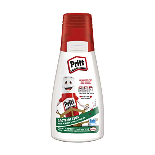 Pritt Bastelkleber, transparent trocknender Alleskleber für Zuhause, Schule oder Büro, weißer Bastelleim für Kinder, 1 Flasche à 100 g, 9H PAKC2 Pritt Bastelkleber, transparent trocknender Alleskleber für Zuhause, Schule oder Büro, weißer Bastelleim für Kinder, 1 Flasche à 100 g, 9H PAKC2 von Pritt