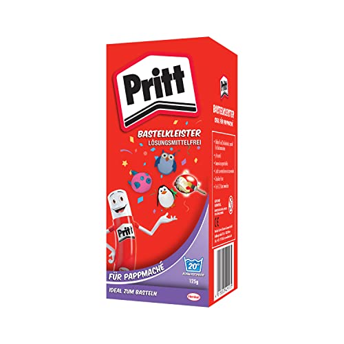 Pritt Bastelkleister Pappmaché, sicher für Kinder, mit warmen Wasser auswaschbar, frei von Konservierungs- und Lösungsmitteln, 125g Pulver, 9H PMP12 Pritt Bastelkleister Pappmaché, sicher für Kinder, mit warmen Wasser auswaschbar, frei von Konservierungs- und Lösungsmitteln, 125g Pulver, 9H PMP12 von Pritt