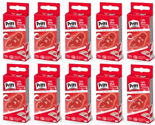 Pritt Kleberoller Nachfüllkassette, permanent, präzise Anwendung, Premium-Band mit Klebstoffwaben, Bandlänge: 16 m, Bandbreite: 8,4 mm, 10 Stück Pritt Kleberoller Nachfüllkassette, permanent, präzise Anwendung, Premium-Band mit Klebstoffwaben, Bandlänge: 16 m, Bandbreite: 8,4 mm, 10 Stück von Pritt
