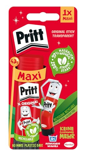 Pritt Klebestift, sicherer und kinderfreundlicher Kleber für Kunst und Bastelarbeiten, starker Klebstoff für Schule & Bürobedarf, 1x43g Pritt Stift von Pritt