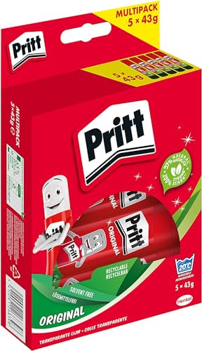 Pritt Klebestift, sicherer und kinderfreundlicher Bastelkleber für Kunst und Bastelarbeiten, starker Kleber für Schule & Bürobedarf, 5x43g Pritt Stift Pritt Klebestift, sicherer und kinderfreundlicher Bastelkleber für Kunst und Bastelarbeiten, starker Kleber für Schule & Bürobedarf, 5x43g Pritt Stift von Pritt