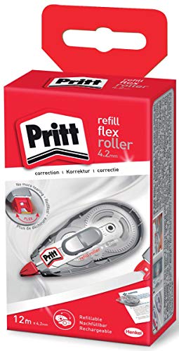 Pritt Korrekturroller Refill Flex Roller Midway, einfach nachfüllbar, einziehbare flexible Spitze, Push & Pull Funktion für beidseitige Anwendung, Breite 4,2mm, Länge 12m, 9H PRR4H von Pritt