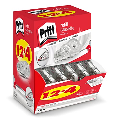 Pritt Nachfüllkassetten für Korrekturroller Refill Flex Roller Midway, 12 + 4 Kassetten im Display, Breite 4,2mm, Länge 12m, flexible und einziehbare Spitze, 9H PRX4M Pritt Nachfüllkassetten für Korrekturroller Refill Flex Roller Midway, 12 + 4 Kassetten im Display, Breite 4,2mm, Länge 12m, flexible und einziehbare Spitze, 9H PRX4M von Pritt