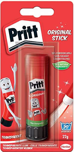 Pritt PG23B Klebestift, sicherer und kinderfreundlicher Kleber für Kunst und Bastelarbeiten, starker Klebstoff für Schule & Bürobedarf, 1x22g Pritt Stift von Pritt