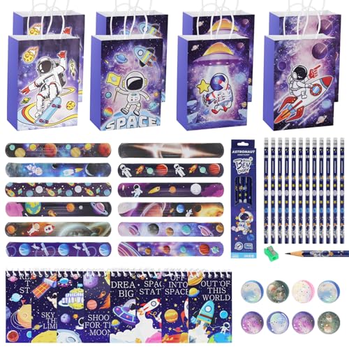 Prmape 48 Stück Mitgebsel Geschenke Weltraum, Kindergeburtstag Mitgebsel Set Weltraum, Gastgeschenke Party Kindergeburtstag, mit Schnapparmband, Flummi, Notizbuch, Stifte, Geschenktüten Give Away Set Prmape 48 Stück Mitgebsel Geschenke Weltraum, Kindergeburtstag Mitgebsel Set Weltraum, Gastgeschenke Party Kindergeburtstag, mit Schnapparmband, Flummi, Notizbuch, Stifte, Geschenktüten Give Away Set von Prmape