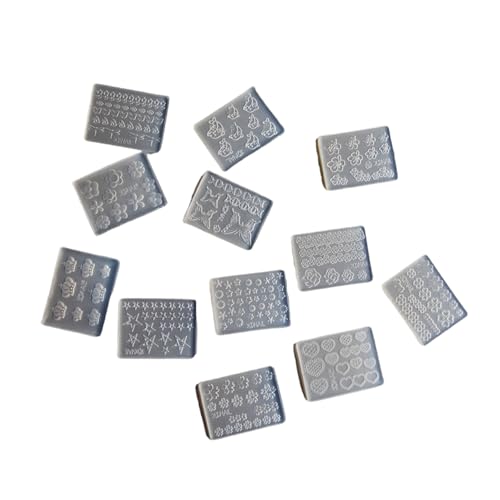 Set Von 12 Silikonnägeln Kunstformen Zum Herstellen Detaillierter Harzblätter Und Pflanzlicher Nahrungsnägelnägelformen Set Von 12 Silikonnägeln Kunstformen Zum Herstellen Detaillierter Harzblätter Und Pflanzlicher Nahrungsnägelnägelformen von Prmaylis
