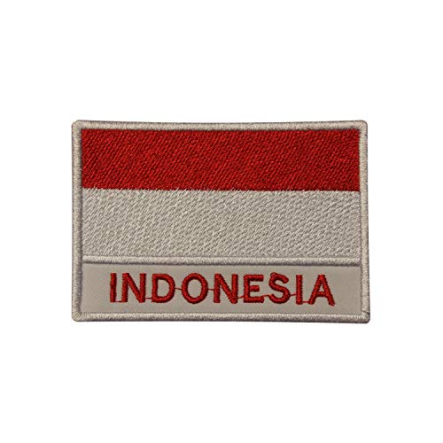 Aufnäher, Motiv: Indonesien-Flagge, bestickt, zum Aufnähen oder Aufbügeln, 9 x 6 cm von Tokiso