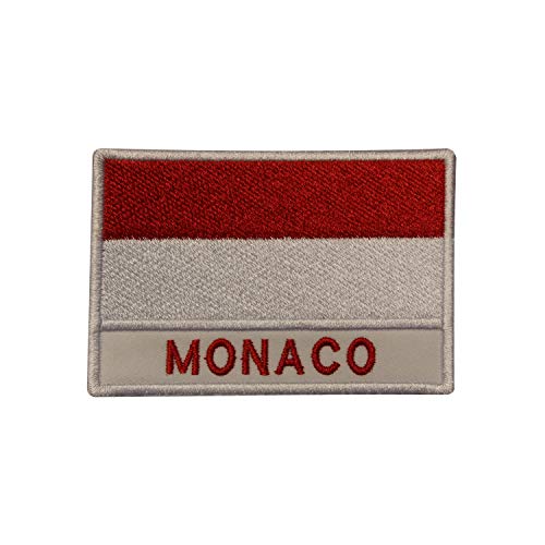 Aufnäher, Motiv: Monaco-Nationalflagge, bestickt, zum Aufnähen oder Aufbügeln, 9 x 6 cm von Pro Armour
