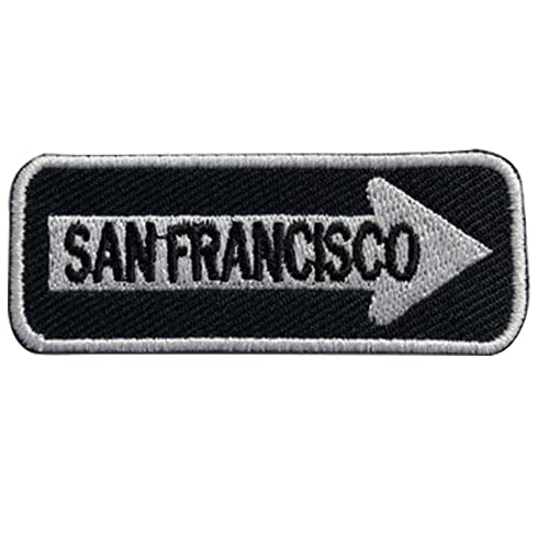 Aufnäher, Motiv: San Francisco, Straßenschild, bestickt, zum Aufbügeln oder Aufnähen, für Kleidung etc., 7,5 x 3 cm Aufnäher, Motiv: San Francisco, Straßenschild, bestickt, zum Aufbügeln oder Aufnähen, für Kleidung etc., 7,5 x 3 cm von Pro Armour