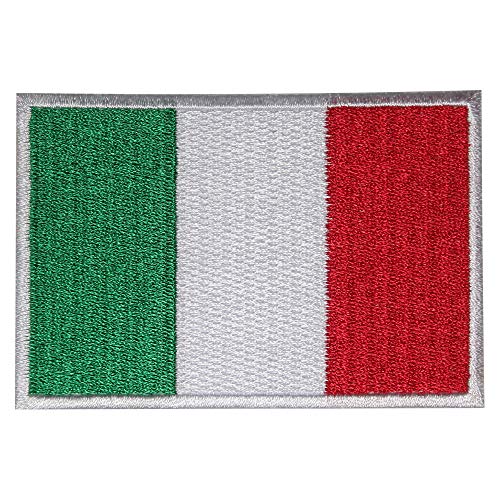 Aufnäher, bestickt, Motiv: italienische Nationalflagge, zum Aufbügeln oder Aufnähen, 9 x 6 cm von Buosha