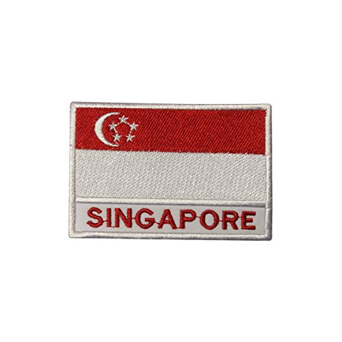 Aufnäher / Aufbügler mit Singapur-Flagge, bestickt, 9 x 6 cm von Pro Armour