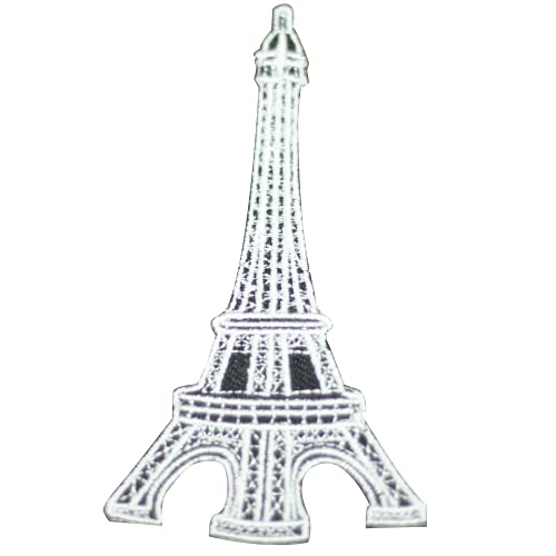 Aufnäher / Bügelbild, Motiv Eiffelturm, bestickt, für Kleidung etc., 10 x 5,5 cm, Weiß Aufnäher / Bügelbild, Motiv Eiffelturm, bestickt, für Kleidung etc., 10 x 5,5 cm, Weiß von Pro Armour