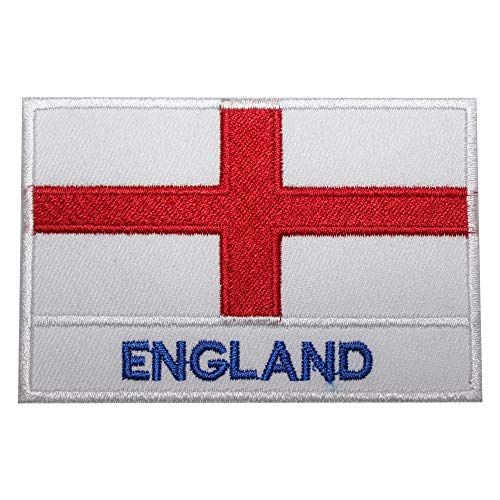 Aufnäher / Bügelbild mit England-Flagge, bestickt, zum Aufbügeln oder Aufnähen, 9 x 6 cm von Pro Armour