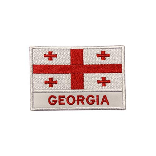 Aufnäher / Bügelbild mit Georgien-Nationalflagge, bestickt, zum Aufnähen oder Aufbügeln, 9 x 6 cm von Pro Armour