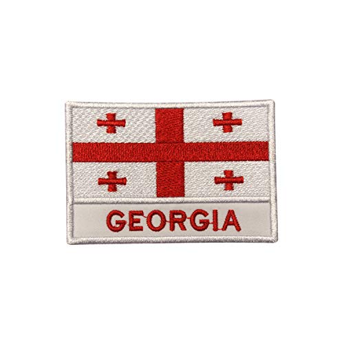 Aufnäher / Bügelbild mit Georgien-Nationalflagge, bestickt, zum Aufnähen oder Aufbügeln, 9 x 6 cm Aufnäher / Bügelbild mit Georgien-Nationalflagge, bestickt, zum Aufnähen oder Aufbügeln, 9 x 6 cm von Pro Armour