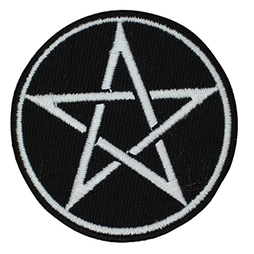 Aufnäher / Bügelbild mit Pentagramm-Motiv, zum Aufnähen oder Aufbügeln, 7 cm, Schwarz Aufnäher / Bügelbild mit Pentagramm-Motiv, zum Aufnähen oder Aufbügeln, 7 cm, Schwarz von Pro Armour