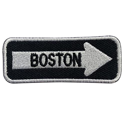 Aufnäher mit Boston-Motiv, bestickt, zum Aufbügeln oder Aufnähen, für Kleidung etc., 7,5 x 3 cm von Pro Armour