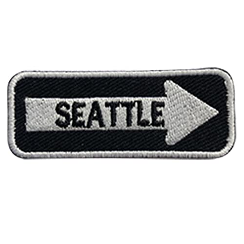 Aufnäher mit Seattle-Straßenschild, bestickt, zum Aufbügeln oder Aufnähen, für Kleidung etc., 7,5 x 3 cm Aufnäher mit Seattle-Straßenschild, bestickt, zum Aufbügeln oder Aufnähen, für Kleidung etc., 7,5 x 3 cm von Pro Armour