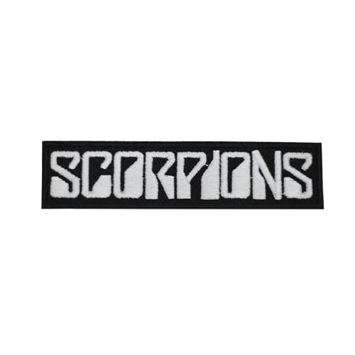 Aufnäher zum Aufbügeln oder Aufnähen, Motiv: Skorpions, 12 x 3 cm, Weiß von Pro Armour