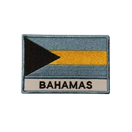 Bahamas Nationalflagge, bestickt, zum Aufbügeln oder Aufnähen, Abzeichen für Kleidung etc., 9 x 6 cm von Pro Armour