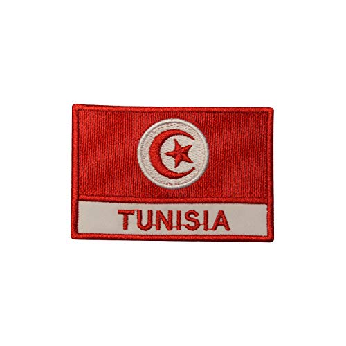 Bestickter Aufnäher zum Aufbügeln oder Aufnähen von Tunesien, 9 x 6 cm von Buosha