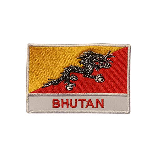 Bhutan Nationalflagge, bestickt, zum Aufbügeln oder Aufnähen, Abzeichen für Kleidung etc., 9 x 6 cm von Pro Armour