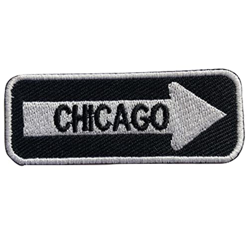 Chicago Straßenschild, bestickt, zum Aufbügeln oder Aufnähen, Abzeichen für Kleidung etc. 7,5 x 3 cm von Pro Armour