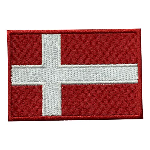 Dänemark Nationalflagge bestickt zum Aufbügeln oder Aufnähen, Abzeichen für Kleidung etc. 9 x 6 cm von Pro Armour