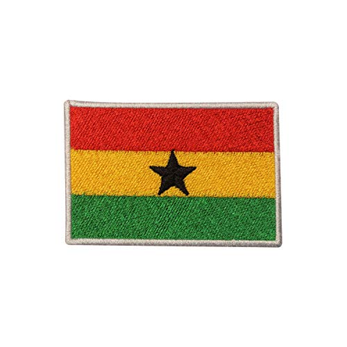 Ghana Nationalflagge bestickt zum Aufbügeln oder Aufnähen, Abzeichen für Kleidung etc. 9 x 6 cm von Pro Armour