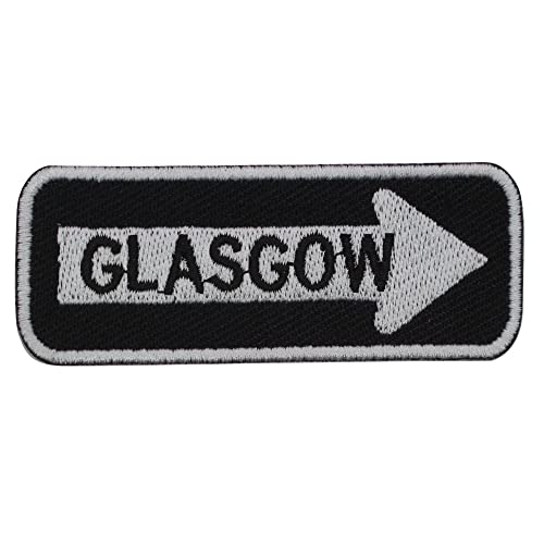 Glasgow Straßenschild-Aufnäher, bestickt, zum Aufbügeln oder Aufnähen, für Kleidung etc., 7,5 x 3 cm von Pro Armour