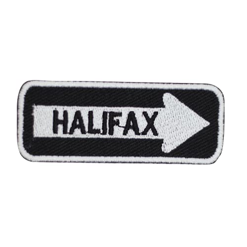 Halifax Straßenschild-Aufnäher, bestickt, zum Aufbügeln oder Aufnähen, für Kleidung etc., 7,5 x 3 cm von Pro Armour