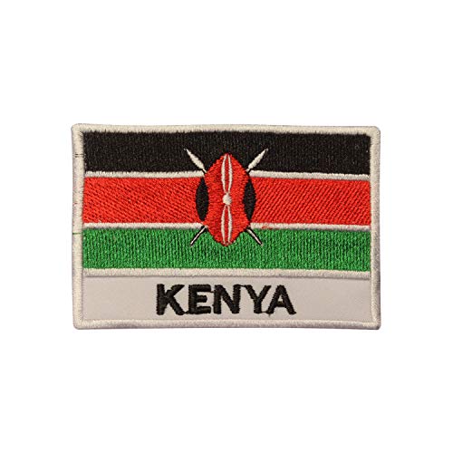 Kenya Nationalflagge, bestickt, zum Aufbügeln oder Aufnähen, für Kleidung etc., 9 x 6 cm von Pro Armour