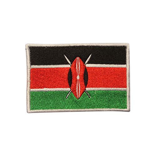 Kenya Nationalflagge, bestickt, zum Aufbügeln oder Aufnähen, für Kleidung etc., 9 x 6 cm von Pro Armour