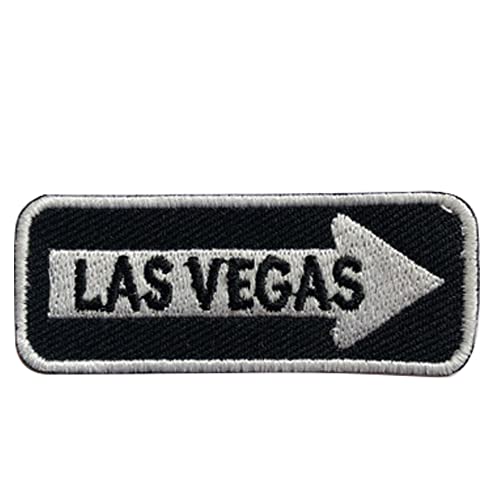 Las Vegas Straßenschild, bestickt, zum Aufbügeln oder Aufnähen, Abzeichen für Kleidung etc. 7,5 x 3 cm von Pro Armour