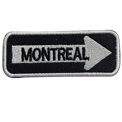 Montreal Straßenschild-Aufnäher, bestickt, zum Aufbügeln oder Aufnähen, für Kleidung etc., 7,5 x 3 cm von Pro Armour