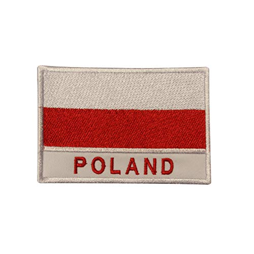 Polen Nationalflagge bestickt zum Aufbügeln oder Aufnähen, Abzeichen für Kleidung etc. 9 x 6 cm von Pro Armour
