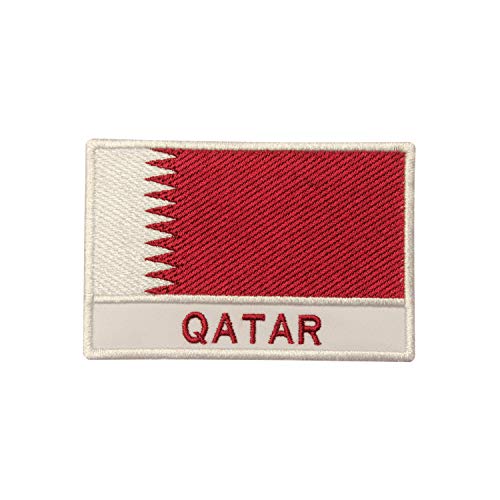 Qatar Nationalflagge, bestickt, zum Aufbügeln oder Aufnähen, für Kleidung etc., 9 x 6 cm von Pro Armour