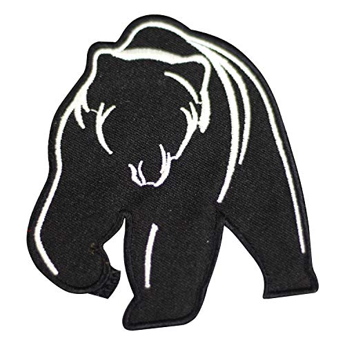 Schwarzer Bär/Grizzly bestickter Aufnäher zum Aufbügeln oder Aufnähen für Kleidung etc. von Pro Armour
