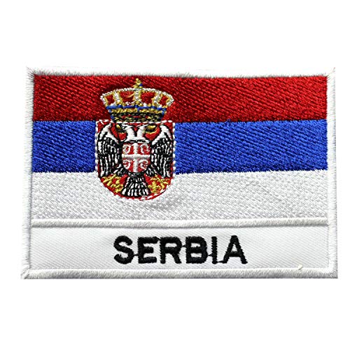 Serbien-Nationalflagge, bestickt, zum Aufnähen oder Aufbügeln, 9 x 6 cm von Pro Armour