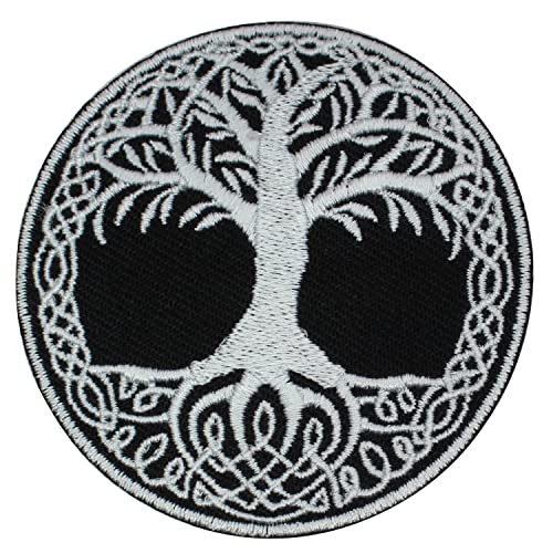 Wikinger Baum des Lebens schwarz Yggdrasil bestickt zum Aufbügeln oder Aufnähen auf Kleidung etc. 7 cm von Pro Armour