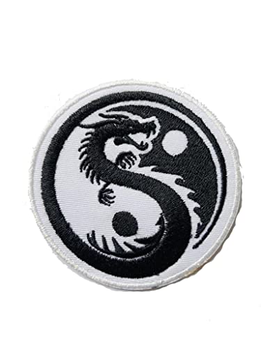 Yin Yang Drache Superhelden-Aufnäher zum Aufnähen oder Aufbügeln, 7 cm von Pro Armour