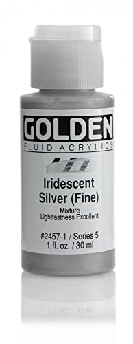 Pro-Art Golden Fluid Acrylfarbe, 28 ml, schillerndes Silber, fein von Pro-Art