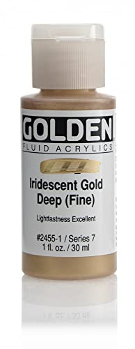 Pro-Art Golden Fluid Acrylfarbe, 1 oz, irisierendes Gold, tief, 30 ml (1 Stück) von Golden Artist Colors